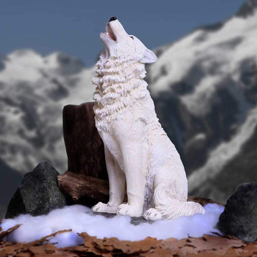 Nemesis Now Wolf Figurine Storms Cry Howling White Wolf Figure U5502T1