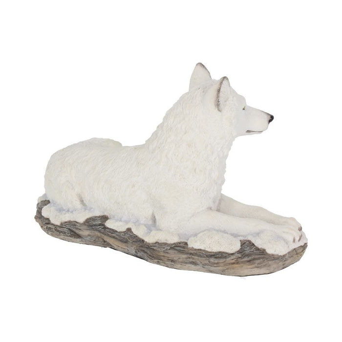 Nemesis Now Wolf Figurine White Shadow Lying White Wolf Ornament G0750C4