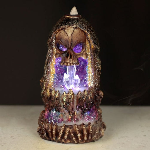 Puckator Backflow Burner Skull Crystal Cave LED Backfloe Incense Burner BACK08