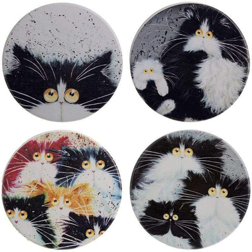 Puckator Coasters Kim Haskins Cats Set of 4 Coasters KP57