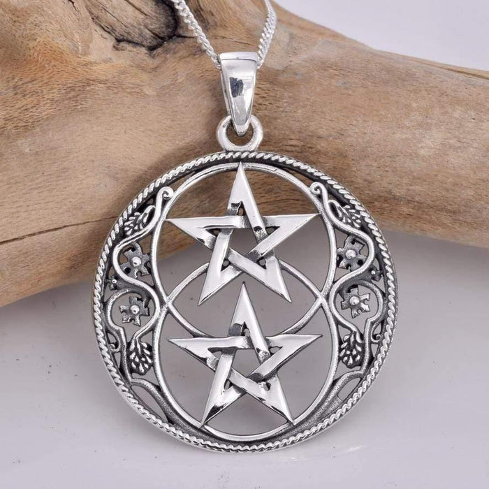 Silver discount pentagram pendant
