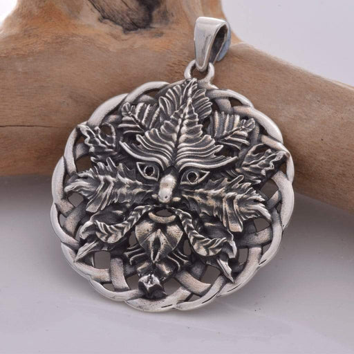 Seventh Sense Silver Jewellery Green Man Solid 925 Sterling Silver Pendant P396