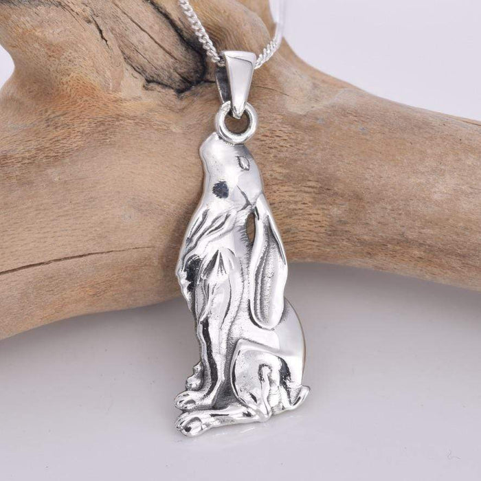 Seventh Sense Silver Jewellery Moon Gazing Hare Solid 925 Sterling Silver Pendant P532