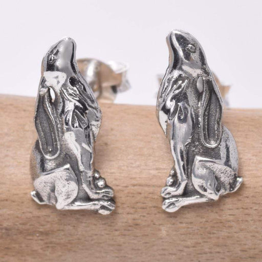 Seventh Sense Silver Jewellery Moon Gazing Hare Solid 925 Sterling Silver Stud Earrings S615