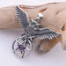 Seventh Sense Silver Jewellery Owl's Flight Solid 925 Sterling Silver Pendant P439
