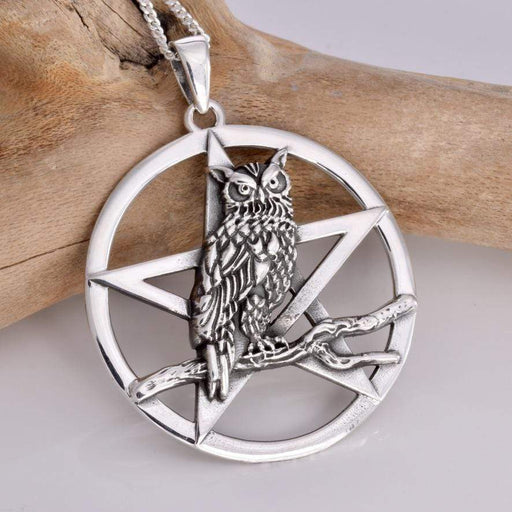 Seventh Sense Silver Jewellery Owls Rest Solid 925 Sterling Silver Pendant P442