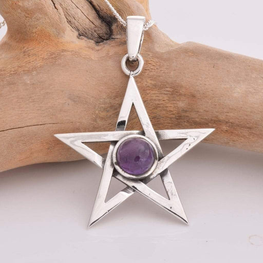 Seventh Sense Silver Jewellery Pentagram Solid 925 Sterling Silver pendant P398