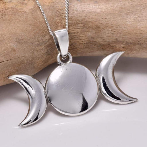 Seventh Sense Silver Jewellery Silver Triple Moon Solid 925 Sterling Silver Pendant P748