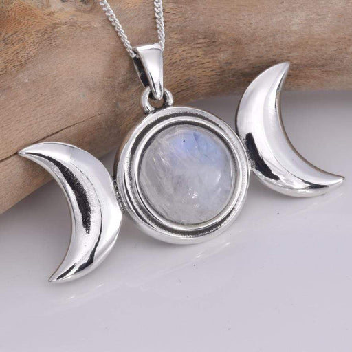 Seventh Sense Silver Jewellery Triple Moon Solid 925 Sterling Silver Pendant P494
