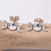 Seventh Sense Silver Jewellery Triple Moon Solid 925 Sterling Silver Stud Earrings S613