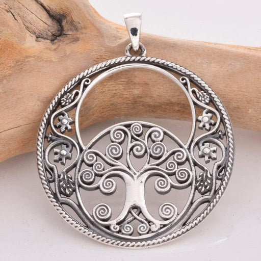 Seventh Sense Silver Jewellery Vesica Piscis Tree Of Life Solid 925 Sterling Silver Pendant P393