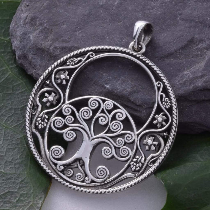 Seventh Sense Silver Jewellery Vesica Piscis Tree Of Life Solid 925 Sterling Silver Pendant P393