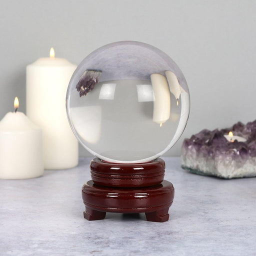 Something Different Wholesale Crystal Ball 13cm Crystal Ball with Wooden Stand CB_113522