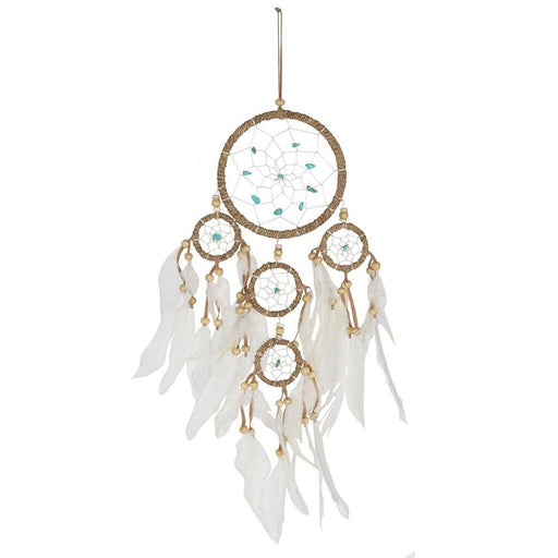 Something Different Wholesale Dreamcatcher Natural Dreamcatcher with Turquoise Beads DC_59238