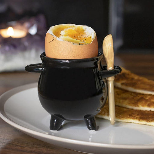 Something Different Wholesale Egg Cup Cauldron Egg Cup with Broom Spoon FI_58638