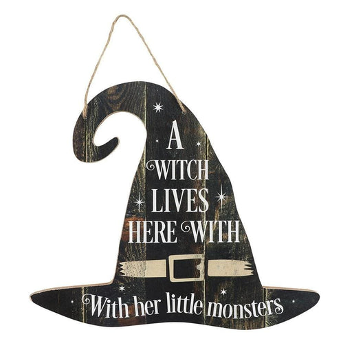 Something Different Wholesale Hanging Sign A Witch Lives Here Hanging MDF Sign HA_28930
