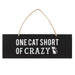 Something Different Wholesale Hanging Sign One Cat Short of Crazy Wall Sign FI_52727