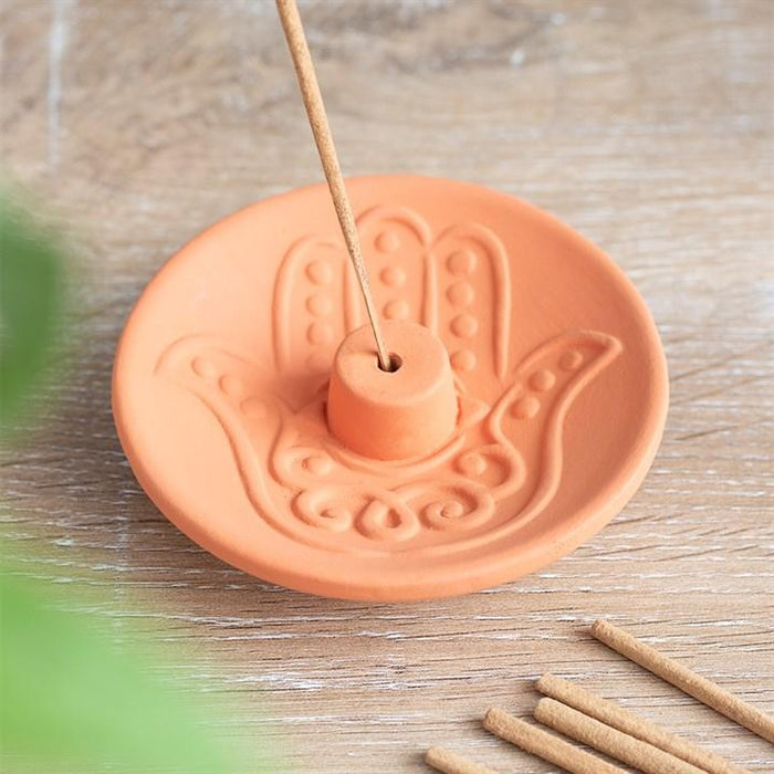 Something Different Wholesale Incense Holders Hamsa Terracotta Incense Plate IN_73730