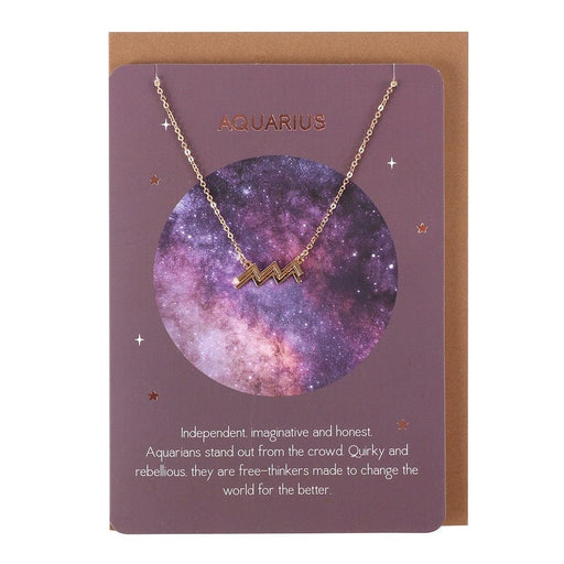 Something Different Wholesale Jewelry Aquarius Zodiac Necklace Card ST_19931