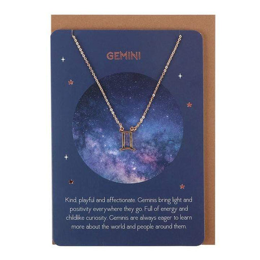 Something Different Wholesale Jewelry Gemini Zodiac Necklace Card ST_20331