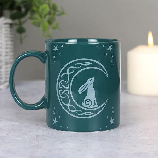 Something Different Wholesale Mug Moon Gazing Hare Green Ceramic Mug MU_64530