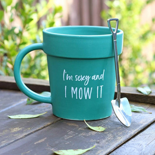 Something Different Wholesale Mug Sexy and I Mow It Plant Pot Mug and Shovel Spoon GG_56838