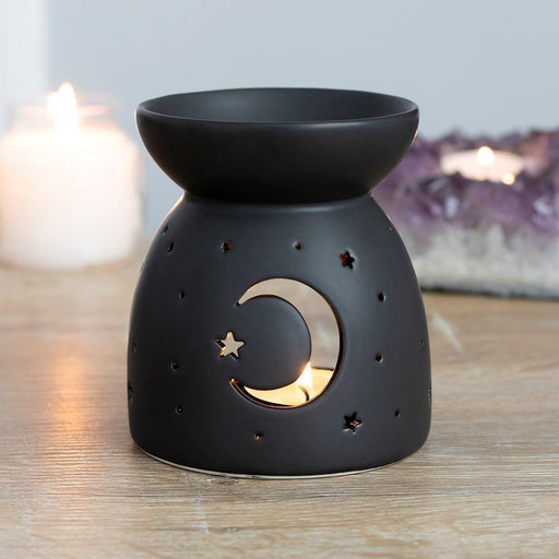 Something Different Wholesale Oil burner Black Mystical Moon Cut Out Oil Burner OB_35330