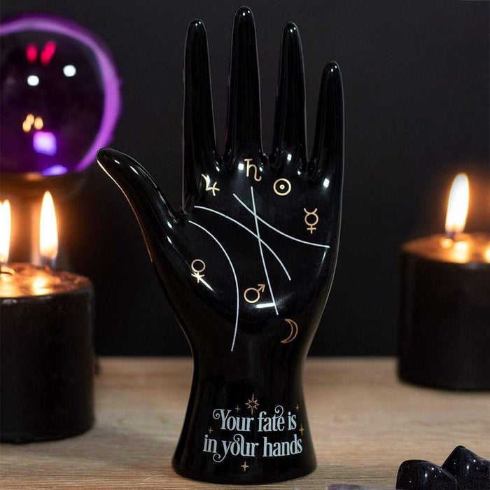 Something Different Wholesale Ornament Black Ceramic Palmistry Hand Ornament FT_53830