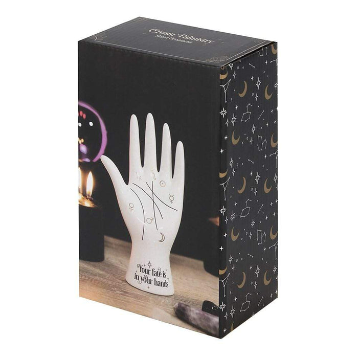 Something Different Wholesale Ornament White Ceramic Palmistry Hand Ornament FT_53730