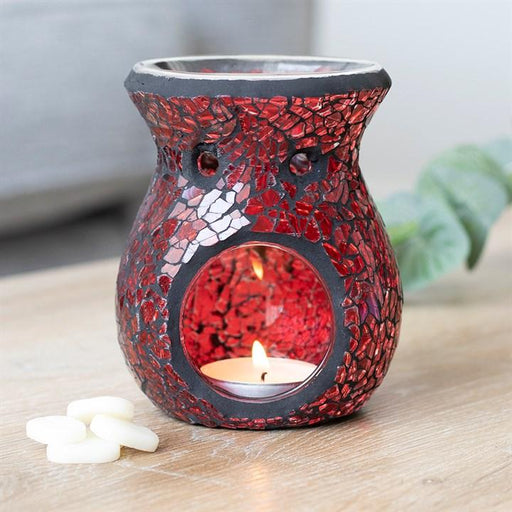 Something Different Wholesale Small Red Crackle Glass Oil Burner OB_66430