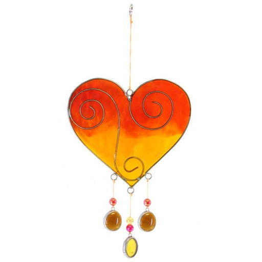 Something Different Wholesale Suncatchers Yellow & Orange Heart Suncatcher SC_18225