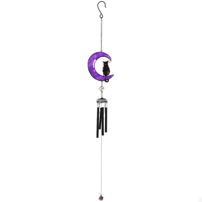 Something Different Wholesale Windchime Black Cat In The Moon Windchime WC_75924