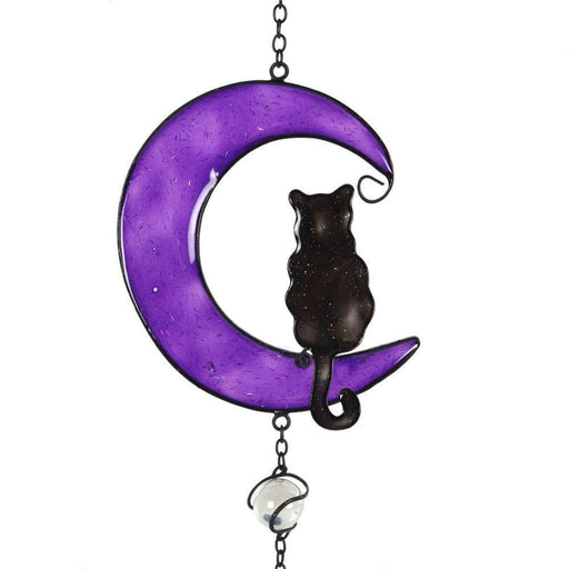 Something Different Wholesale Windchime Black Cat In The Moon Windchime WC_75924