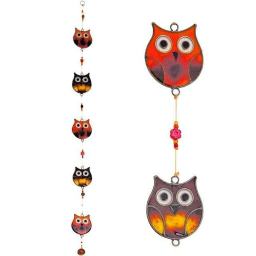 Something Different Wholesale Windchime String Of Five Owls Suncatcher SC_01915