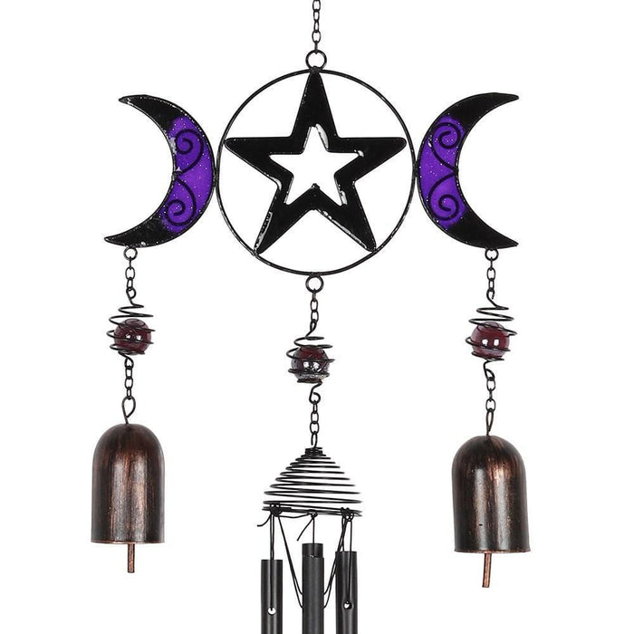 Something Different Wholesale Windchime Triple Moon Windchime with Bells WC_27030