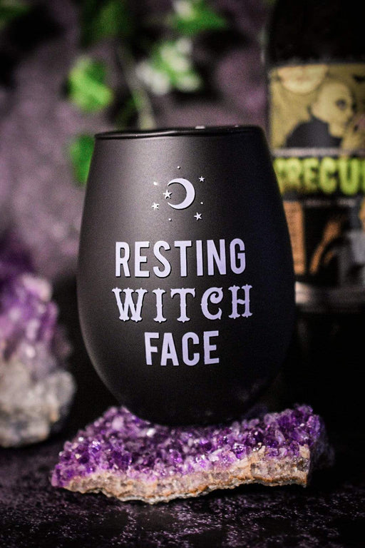 Something Different Wholesale Wine Glass Resting Witch Face Stemless Wine Glass FI_51127
