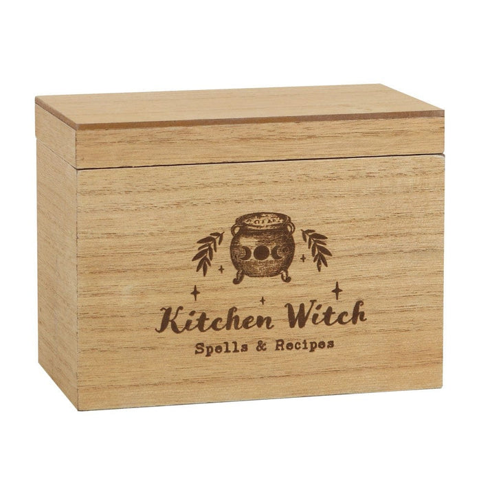 Something Different Wholesale Wood Kitchen Witch Wooden Recipe Box KW_42622
