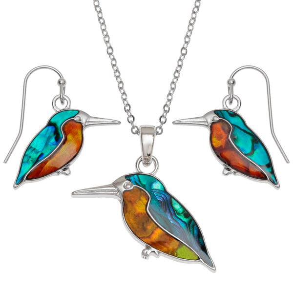 TALBOT FASHIONS LLP Jewellery Blue & Orange Paua Shell Kingfisher Necklace TJ628