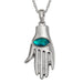 TALBOT FASHIONS LLP Jewellery Blue Paua Hamsa Hand Of Fatima Necklace TJ587