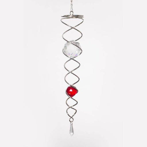 TWS TRADING (SPIN ART) LTD Hanging Crystal Crystal Tail Spiral Silver/Red CTSR0803