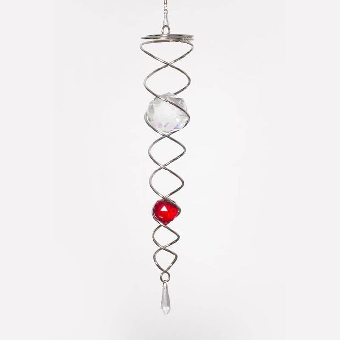 TWS TRADING (SPIN ART) LTD Hanging Crystal Crystal Tail Spiral Silver/Red CTSR0803