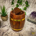 Verma Enterprises Trinket Box Barrel Money Wooden Box With Brass Inlay GS-2