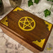 Verma Enterprises Trinket Box Pentagram Wooden Box With Brass Inlay NA-175