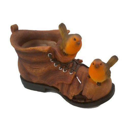 Vivid Arts Planter Robins On Boot Planter Home or Garden Decoration BS-BT01-D