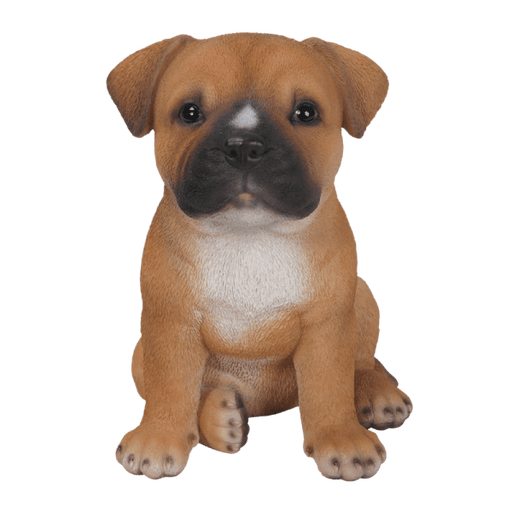 Vivid Arts Puppy Figurine Staffordshire Puppy Pet Pals Home or Garden Decoration PP-STF2-F
