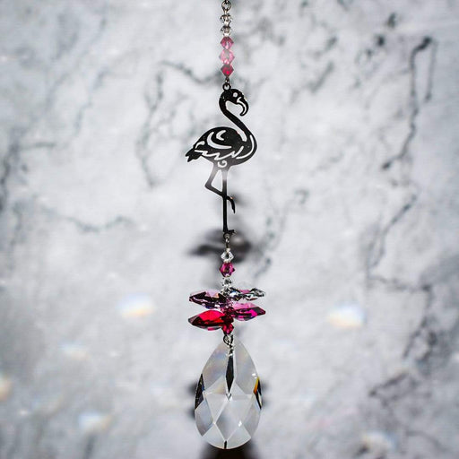 Wild Things Hanging Crystal Flamingo Hanging Crystal Fantasy Rainbow Maker with Swarovski® Crystal 8061-FLA-DRO