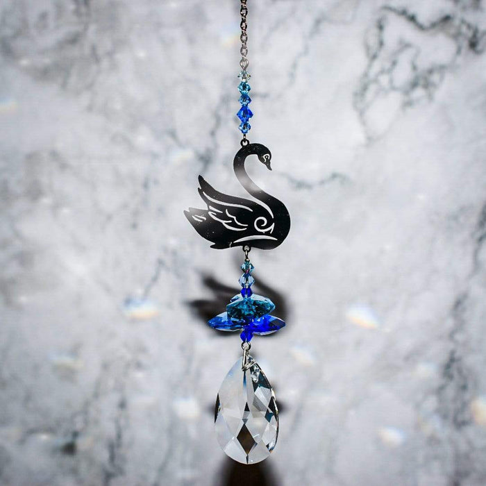 Wild Things Hanging Crystal Swan Hanging Crystal Fantasy Rainbow Maker with Swarovski® Crystal 8061-SWA-RBL