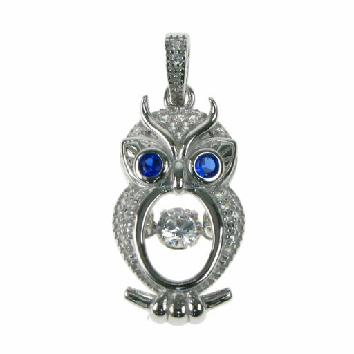 Zilver Designs Jewellery Owl Blue Eyes Moving Stone Pendant SP4115