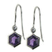 Zilver Designs Silver Jewellery Amethyst Hexagon Earrings SE4710