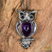Zilver Designs Silver Jewellery Amethyst Owl Solid 925 Sterling Silver Pendant SP4478